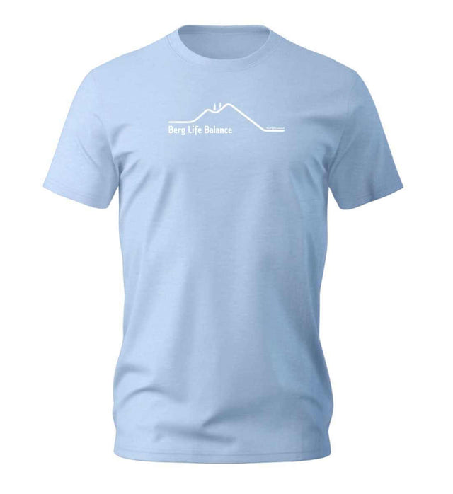 Outdoor T-Shirt Berg Life Balance Herren in Mittelblau (Blue Soul) – Produktbild (100% Bio-Baumwolle) von Rad&Rucksack