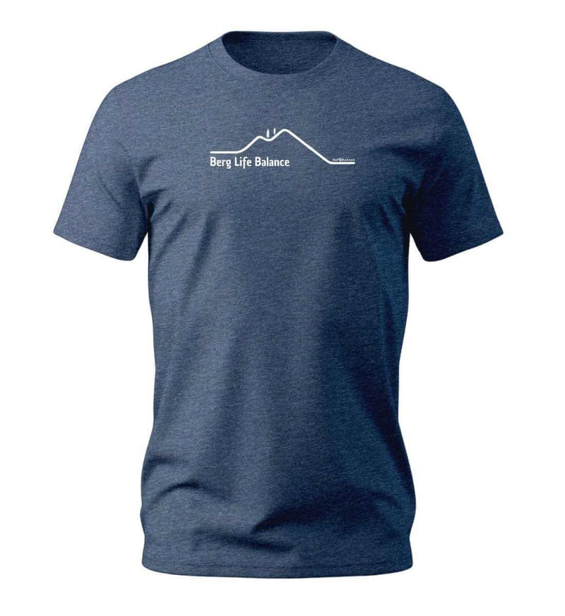 Berg Life Balance | Herren Premium Organic T-Shirt in Dark Heather Blue von Rad&Rucksack