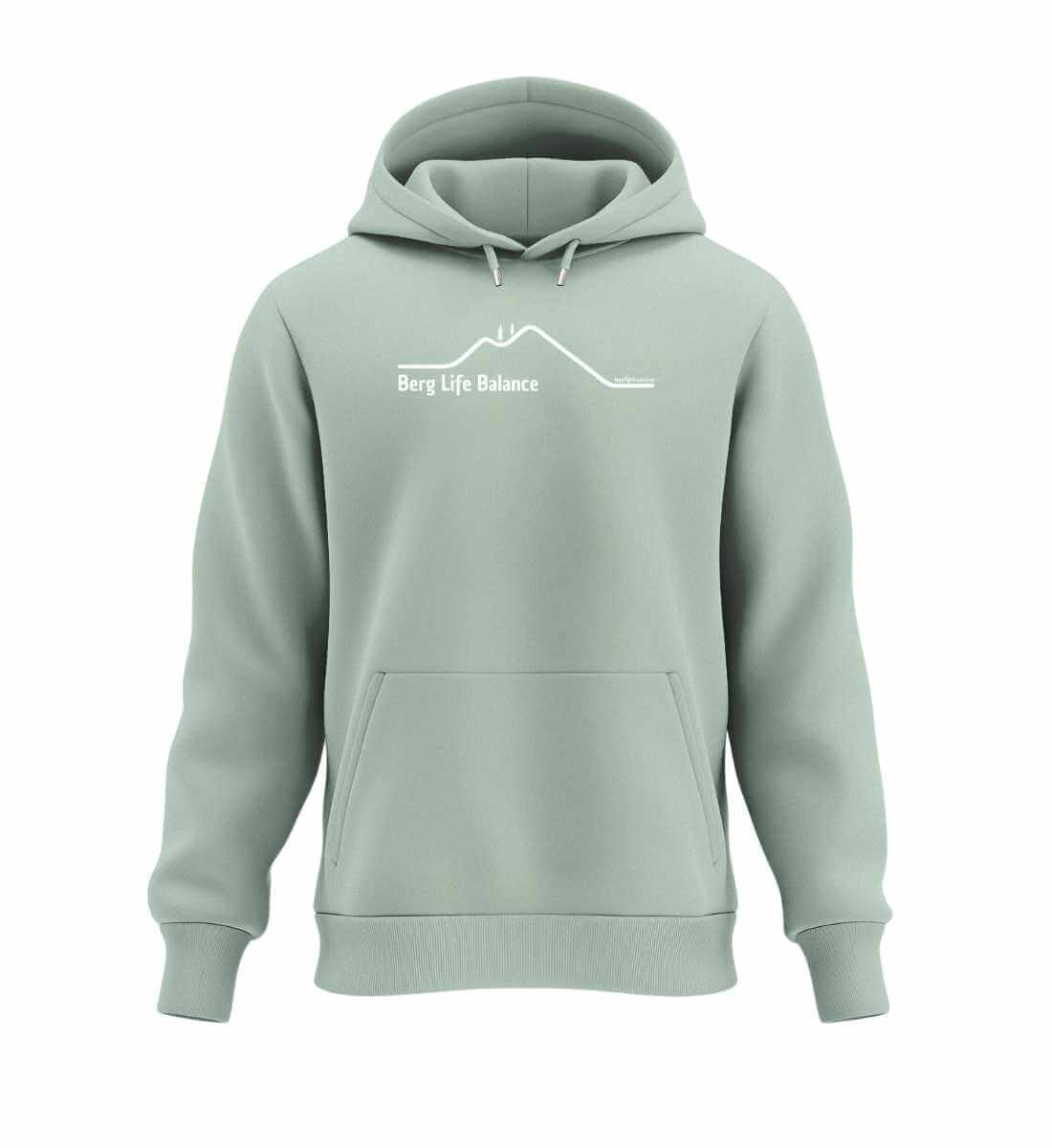 Berg Life Balance | Unisex Organic Hoodie in Aloe von Rad&Rucksack
