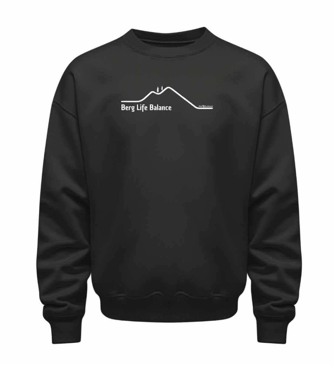 Berg Life Balance | Unisex Organic Pullover in Black von Rad&Rucksack