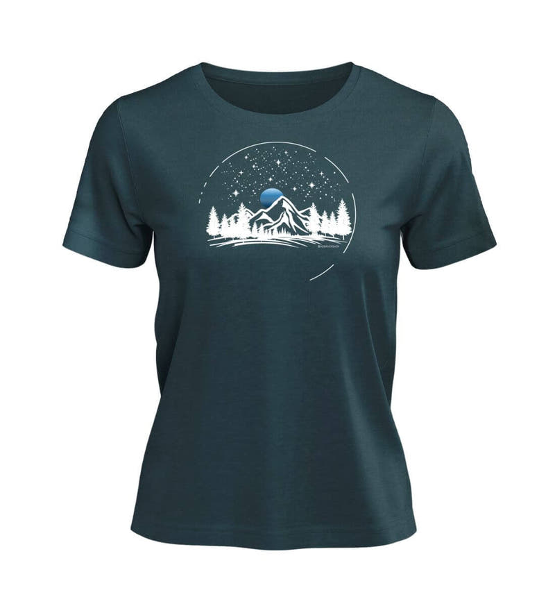 Berg Nacht | Damen Premium Organic T-Shirt in Stargazer von Rad&Rucksack