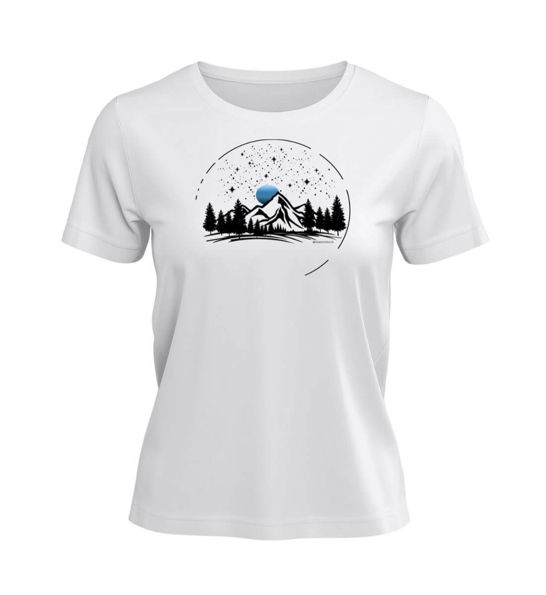 Berg Nacht | Damen Premium Organic T-Shirt in White von Rad&Rucksack