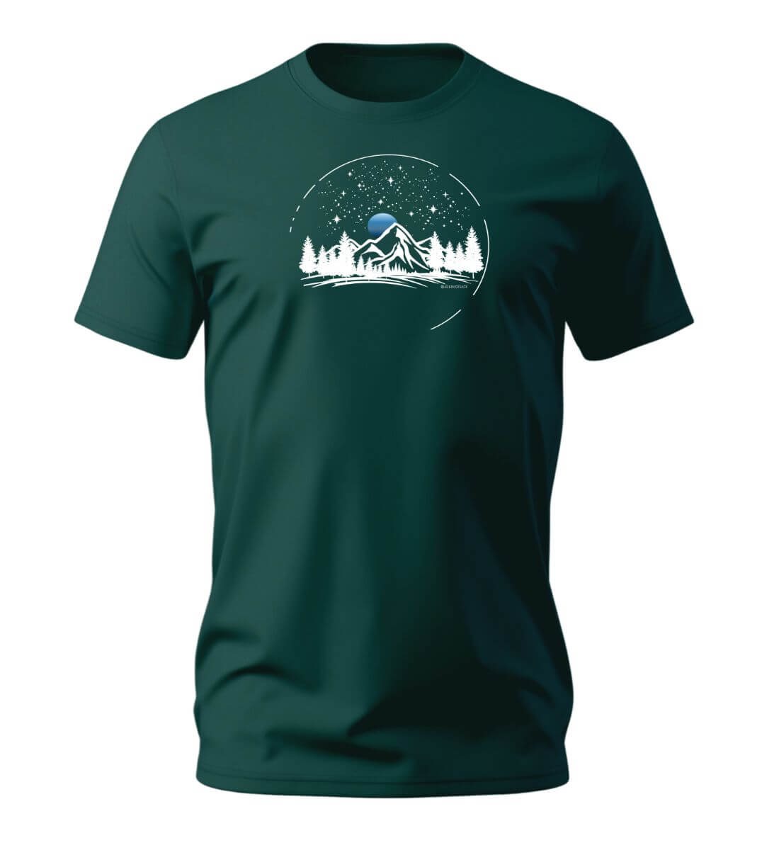 Berg Nacht | Herren Premium Organic T-Shirt in Glazed Green von Rad&Rucksack