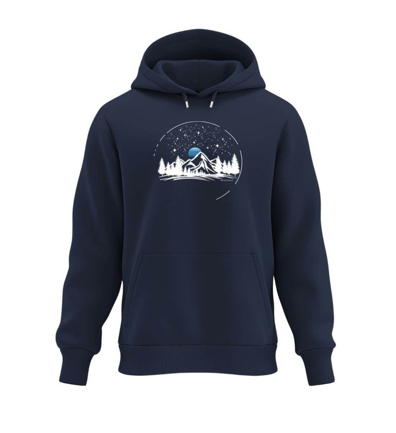 Berg Nacht | Unisex Organic Hoodie von Rad&Rucksack