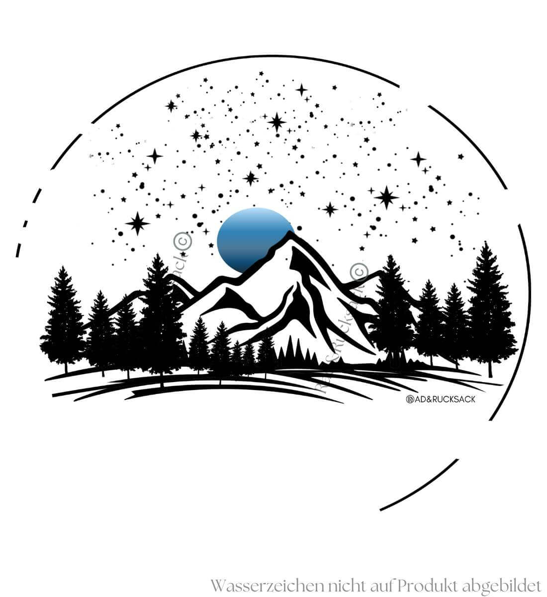 Berg Nacht | Unisex Organic Hoodie von Rad&Rucksack - weitere Modelansicht 2