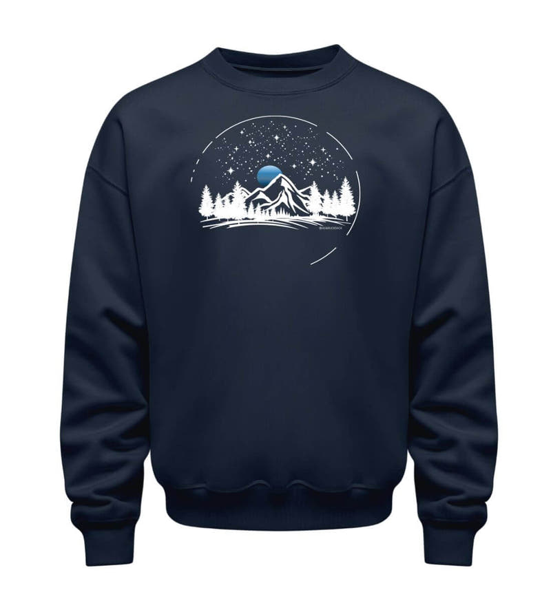 Berg Nacht | Unisex Organic Pullover in French Navy von Rad&Rucksack