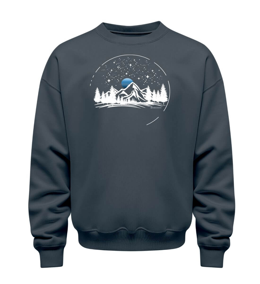Berg Nacht | Unisex Organic Pullover in India Ink Grey von Rad&Rucksack