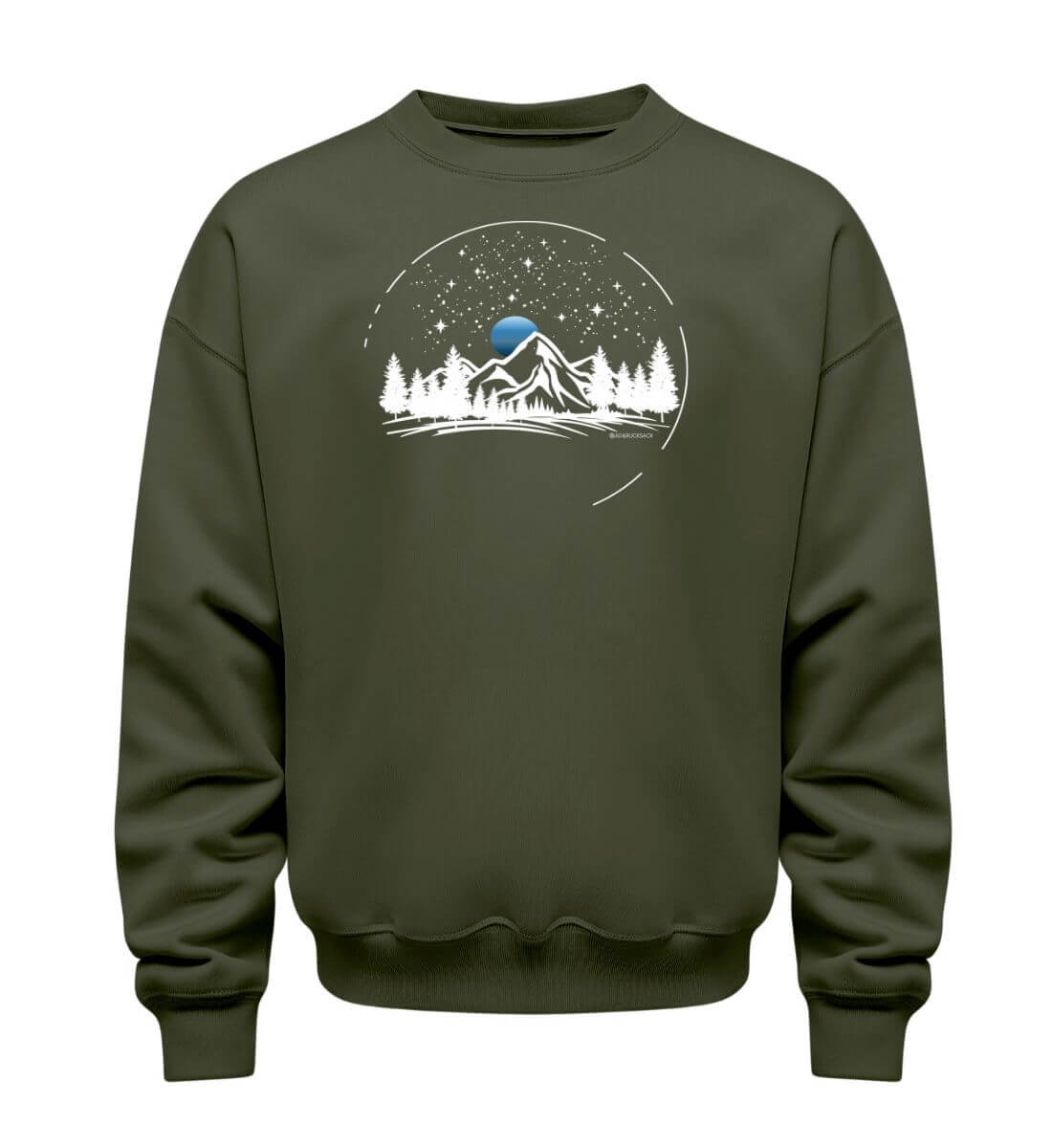 Berg Nacht | Unisex Organic Pullover in Khaki von Rad&Rucksack