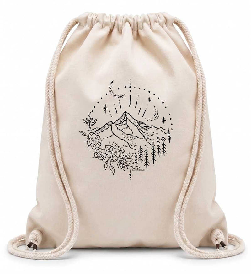 Berg Natur | Baumwoll Gymsac in Natural von Rad&Rucksack