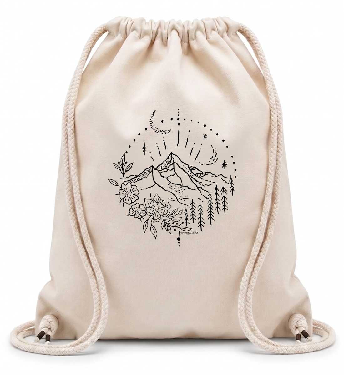 Berg Natur | Baumwoll Gymsac in Natural von Rad&Rucksack