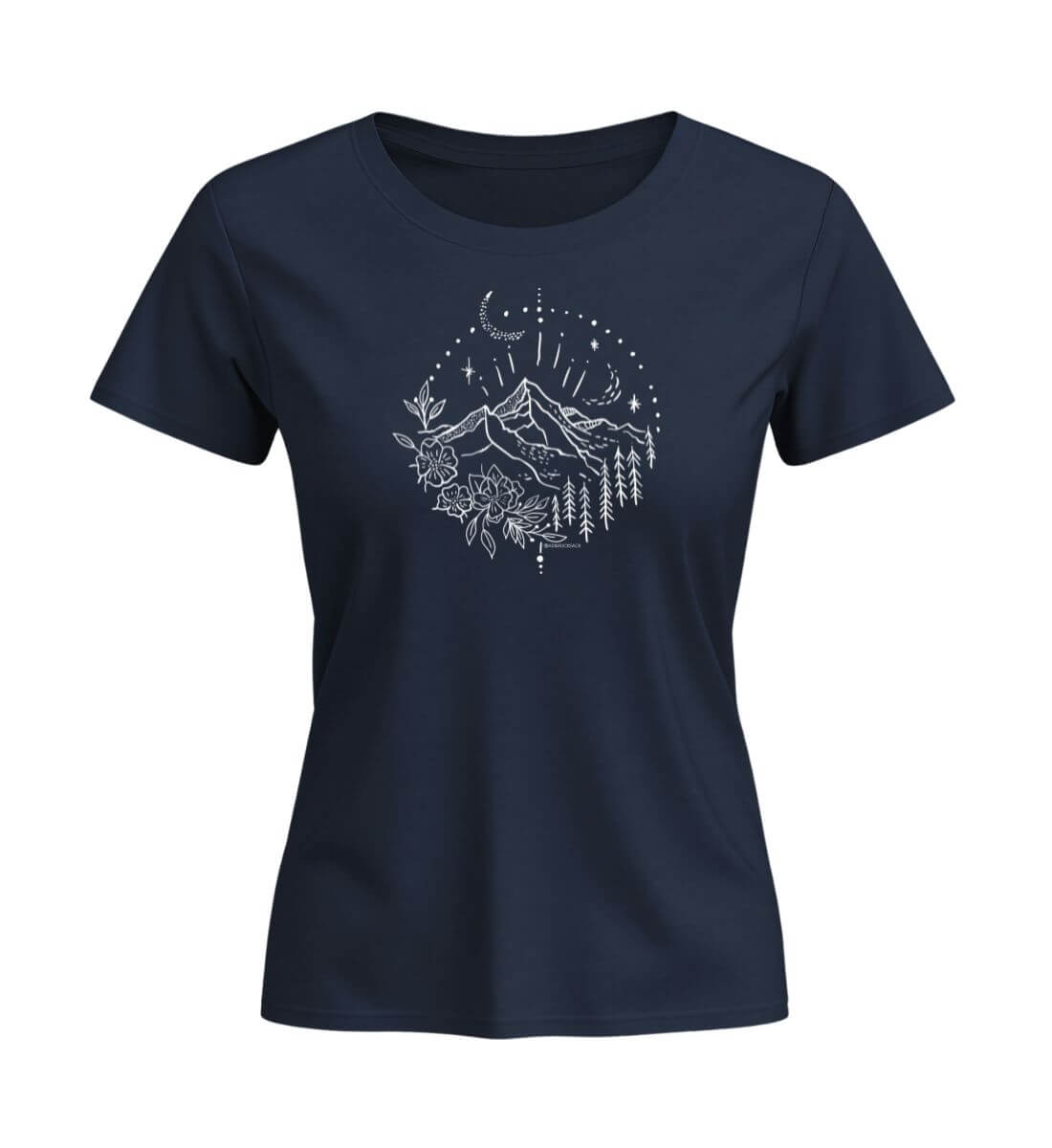 Berg Natur | Damen Premium Organic T-Shirt (Fitted) in French Navy von Rad&Rucksack