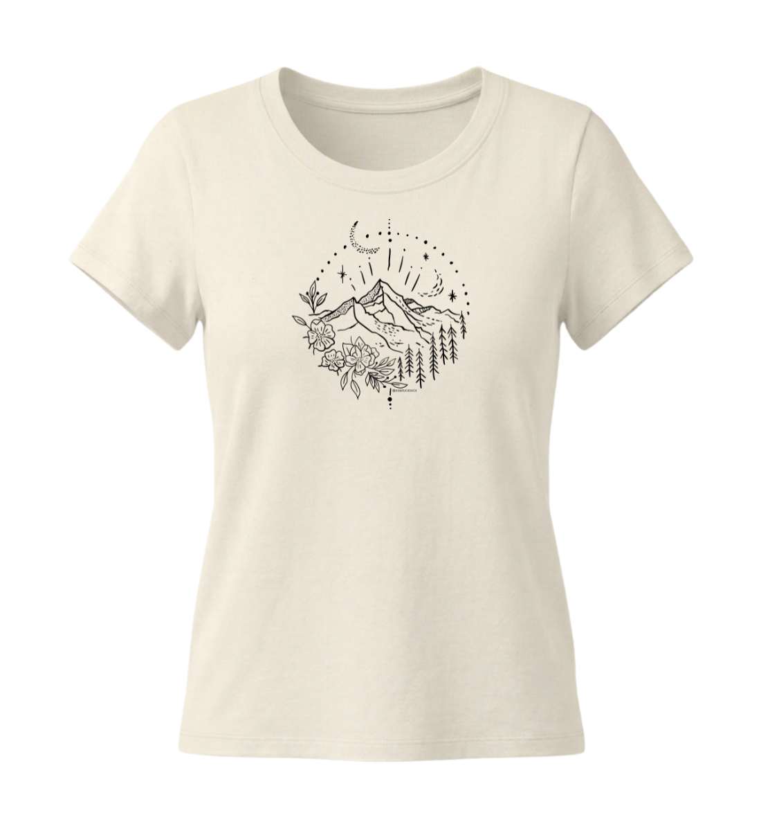 Berg Natur | Damen Premium Organic T-Shirt (Fitted) in Natural Raw von Rad&Rucksack