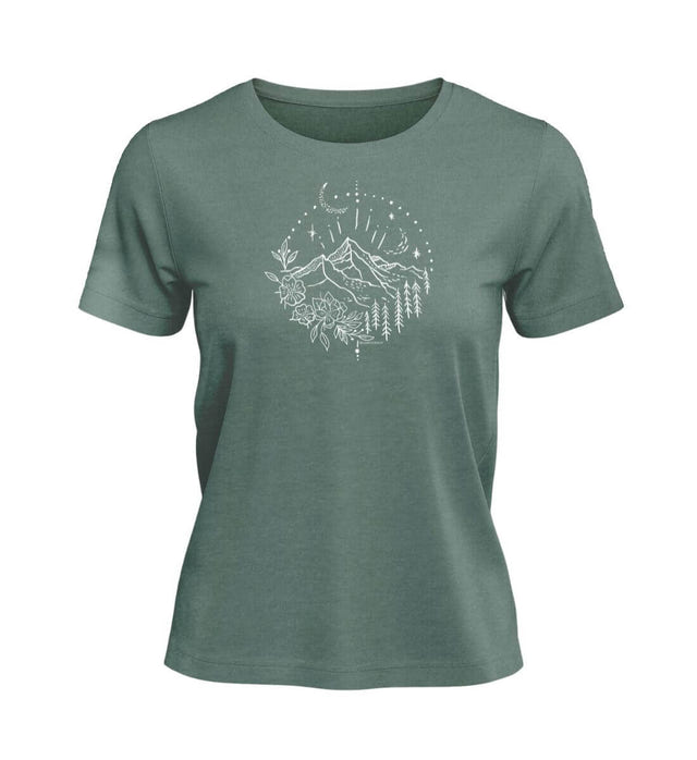 Berg Natur T-Shirt Damen Meeresgrün (Green Bay) – Produktbild (100% Bio-Baumwolle) von Rad&Rucksack
