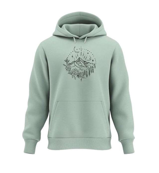 Berg Natur Hoodie Salbeigrün (Aloe) – Produktbild (350 g/m² Bio-Baumwolle) von Rad&Rucksack