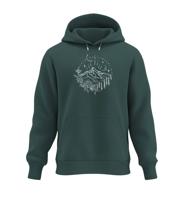 Berg Natur Hoodie Tannengrün (Glazed Green) – Produktbild (350 g/m² Bio-Baumwolle) von Rad&Rucksack
