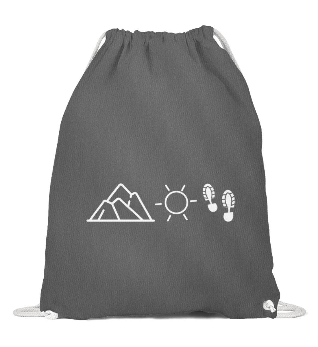 Berg Sonne Wandern | Baumwoll Gymsac in Grafit Grau von Rad&Rucksack
