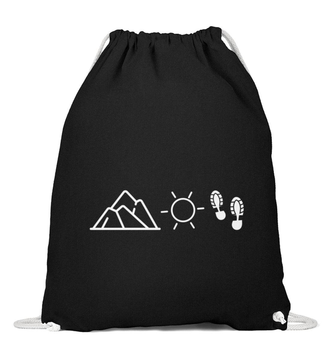 Berg Sonne Wandern | Baumwoll Gymsac in Schwarz von Rad&Rucksack