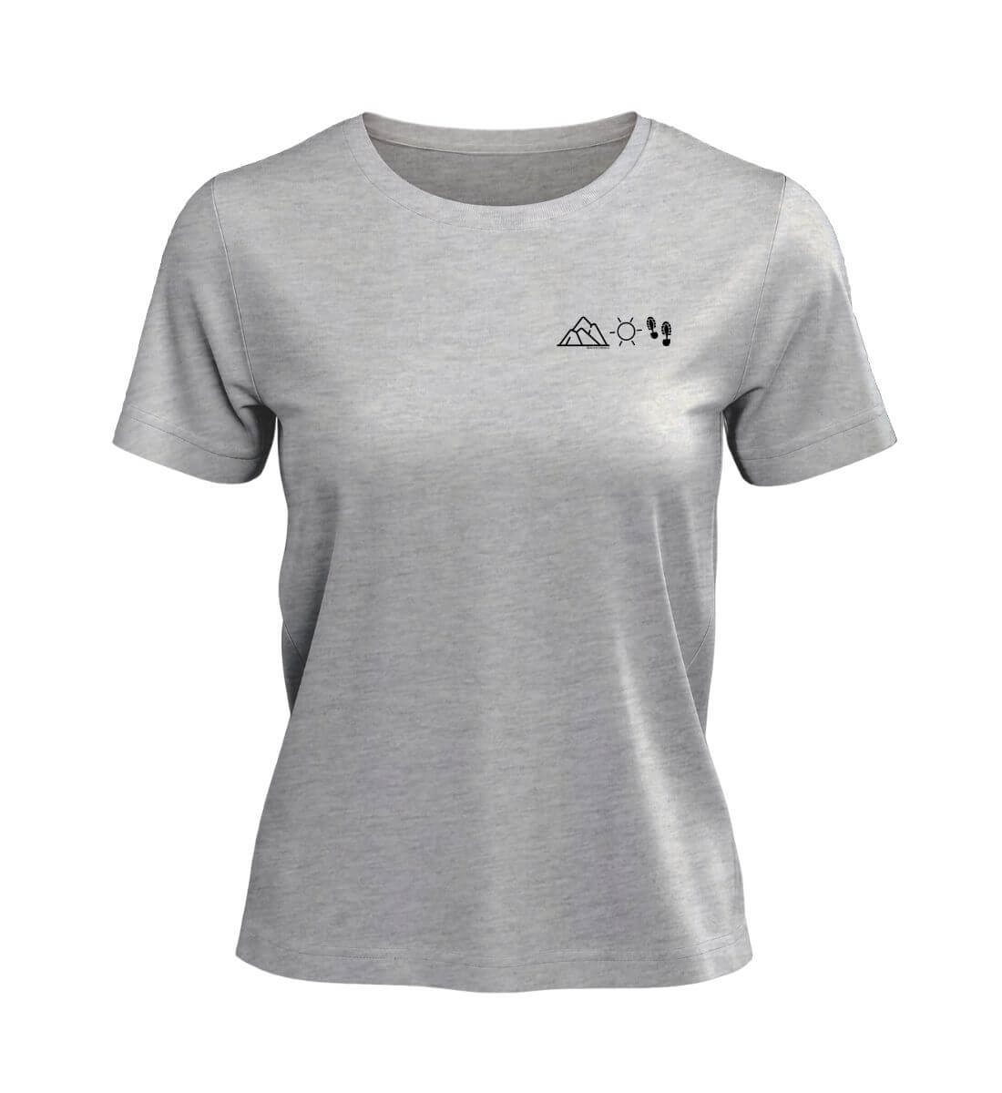 Berg Sonne Wandern | Damen Premium Organic T-Shirt in Heather Grey von Rad&Rucksack