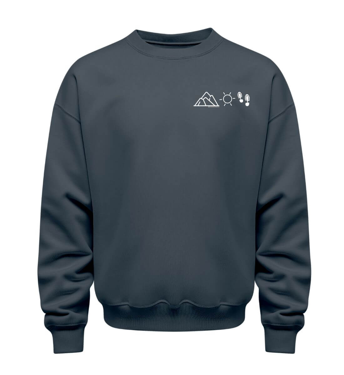 Berg Sonne Wandern | Unisex Organic Pullover in India Ink Grey von Rad&Rucksack