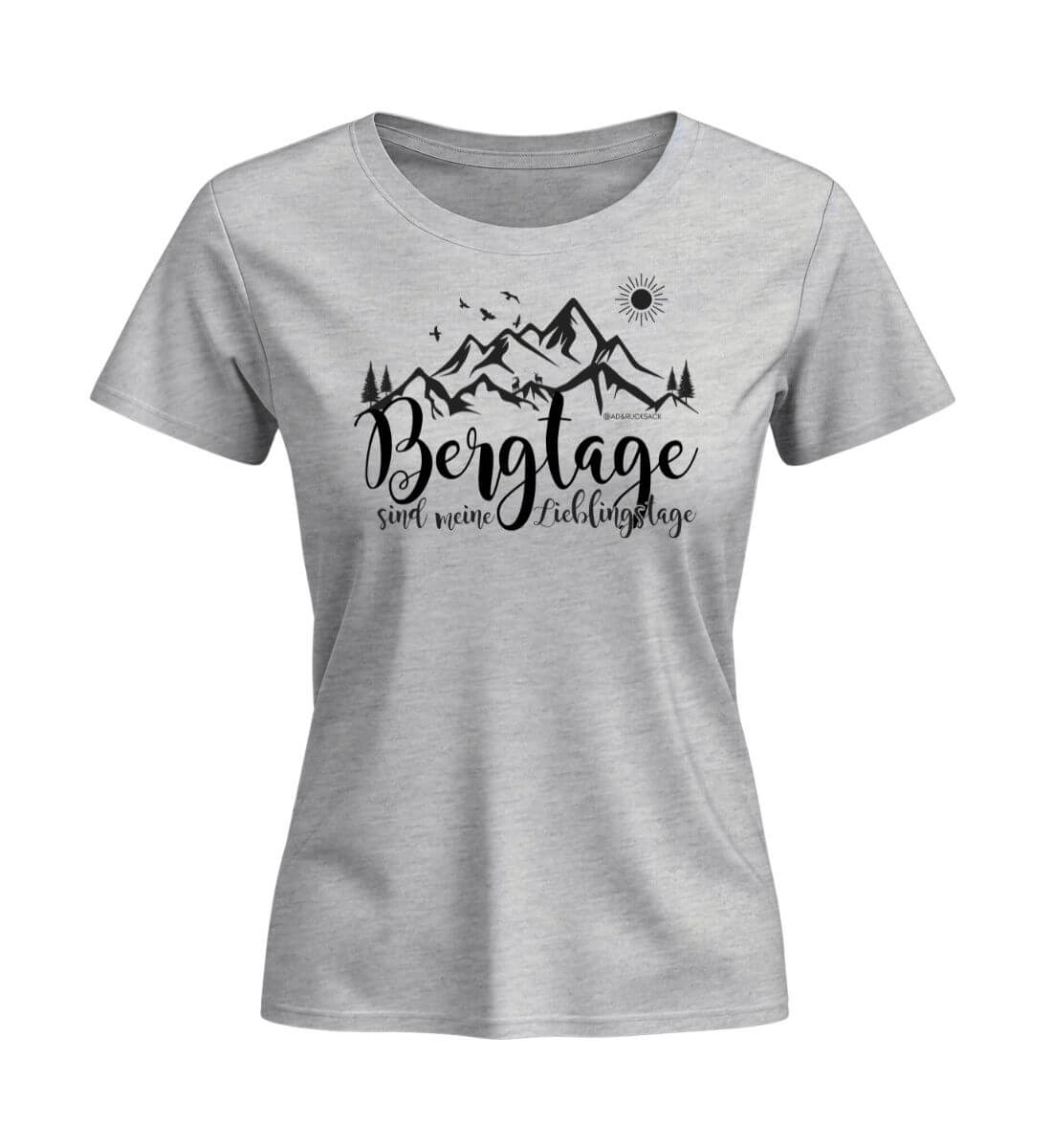 Berg-Tage | Damen Premium Organic T-Shirt (Fitted) in Heather Grey von Rad&Rucksack
