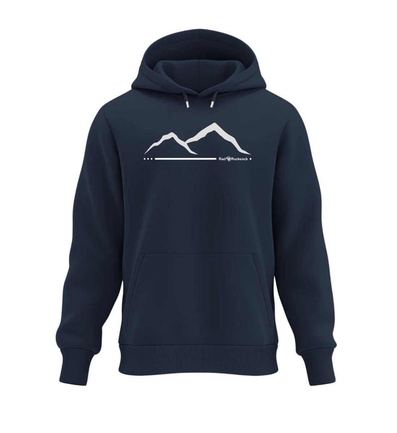 Berg Bio Hoodie in Dunkelblau (French Navy) – Produktbild (350 g/m² Bio-Baumwolle) von Rad&Rucksack