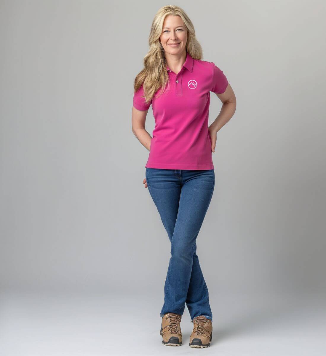 Berge Stick | Damen Premium Organic Poloshirt von Rad&Rucksack - weitere Modelansicht 2