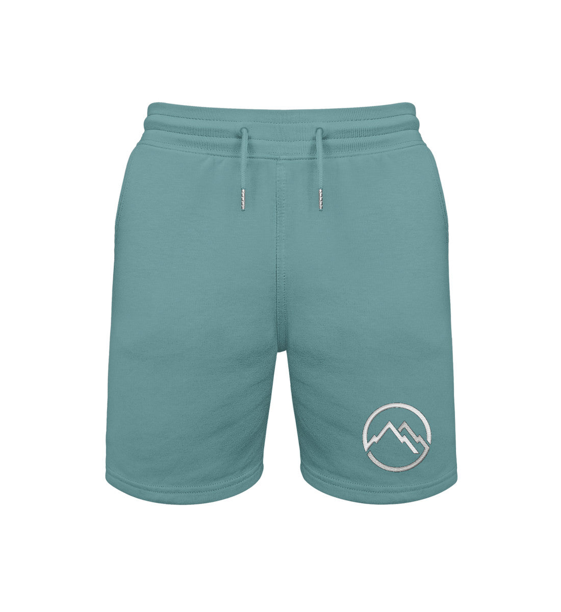 Berge Stick | Unisex Organic Shorts in Teal Monstera von Rad&Rucksack