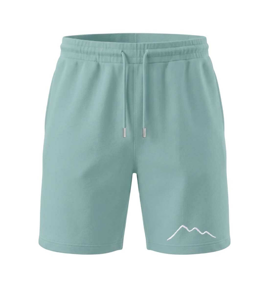 Berge Stick | Unisex Organic Shorts in Teal Monstera von Rad&Rucksack