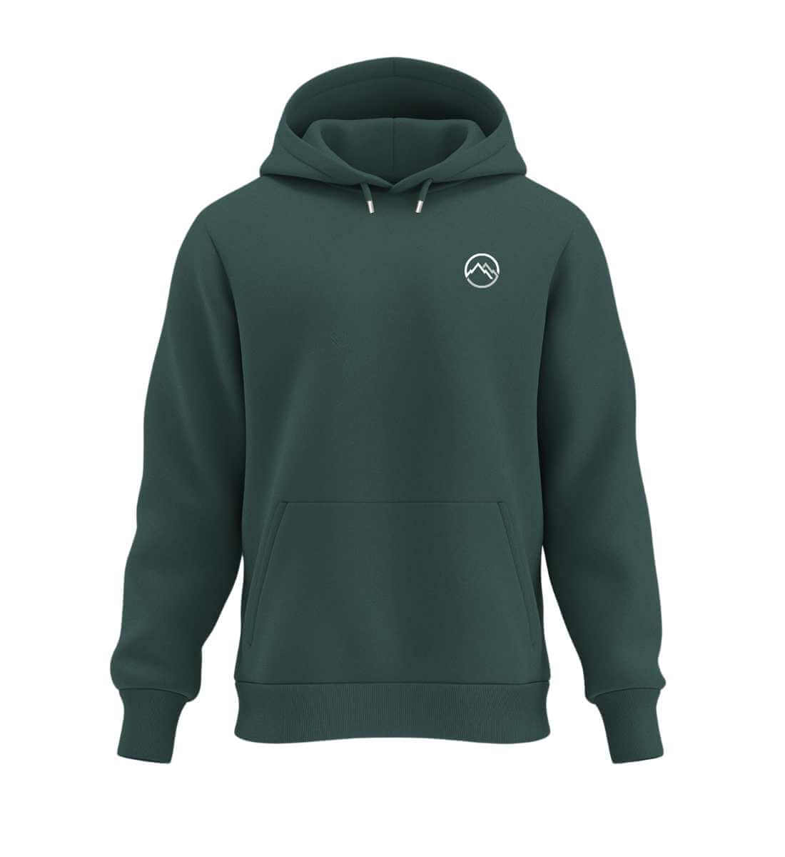 Berge | Unisex Organic Hoodie in Glazed Green von Rad&Rucksack