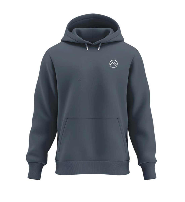 Berge Hoodie Blaugrau (India Ink Grey) – Produktbild (350 g/m² Bio-Baumwolle) von Rad&Rucksack