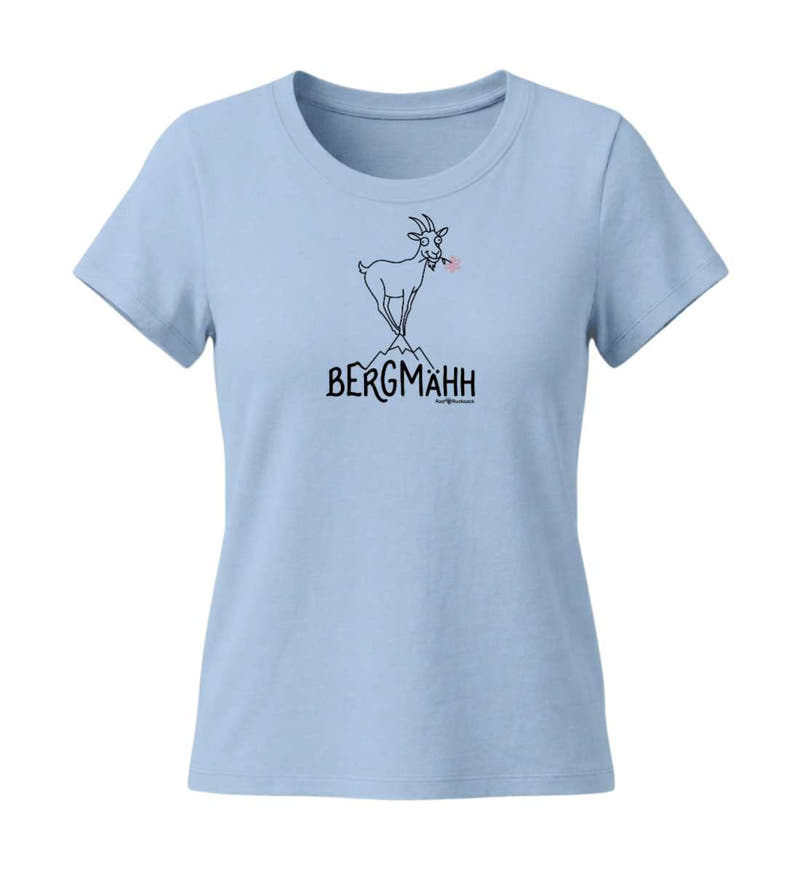 BergMähh | Damen Premium Organic T-Shirt (Fitted) in Blue Soul von Rad&Rucksack