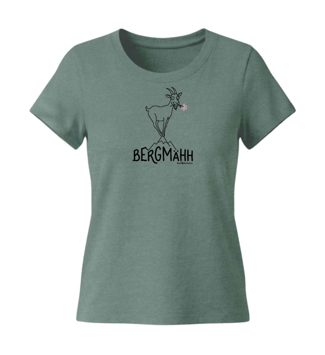 BergMähh | Damen Premium Organic T-Shirt (Fitted) in Green Bay von Rad&Rucksack