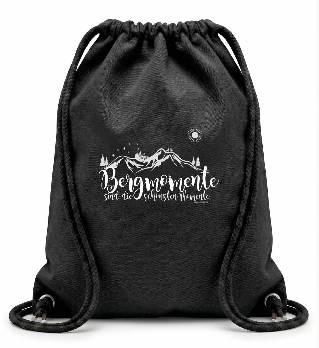 Bergmomente | Baumwoll Gymsac in Black von Rad&Rucksack