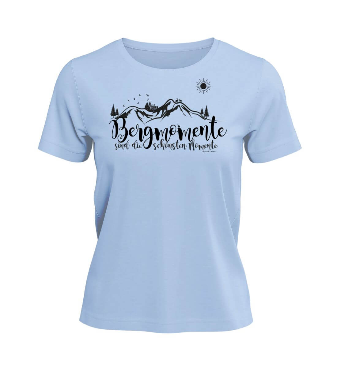 Bergmomente | Damen Premium Organic T-Shirt in Blue Soul von Rad&Rucksack
