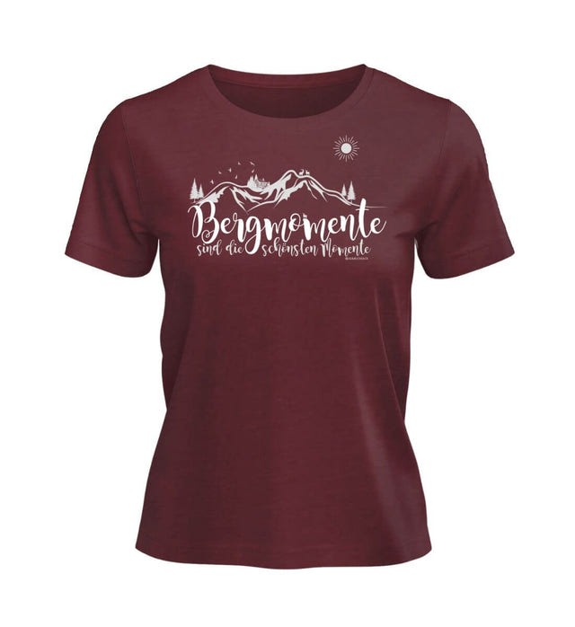 Bergmomente T-Shirt Damen Weinrot (Burgundy) – Produktbild (100% Bio-Baumwolle) von Rad&Rucksack