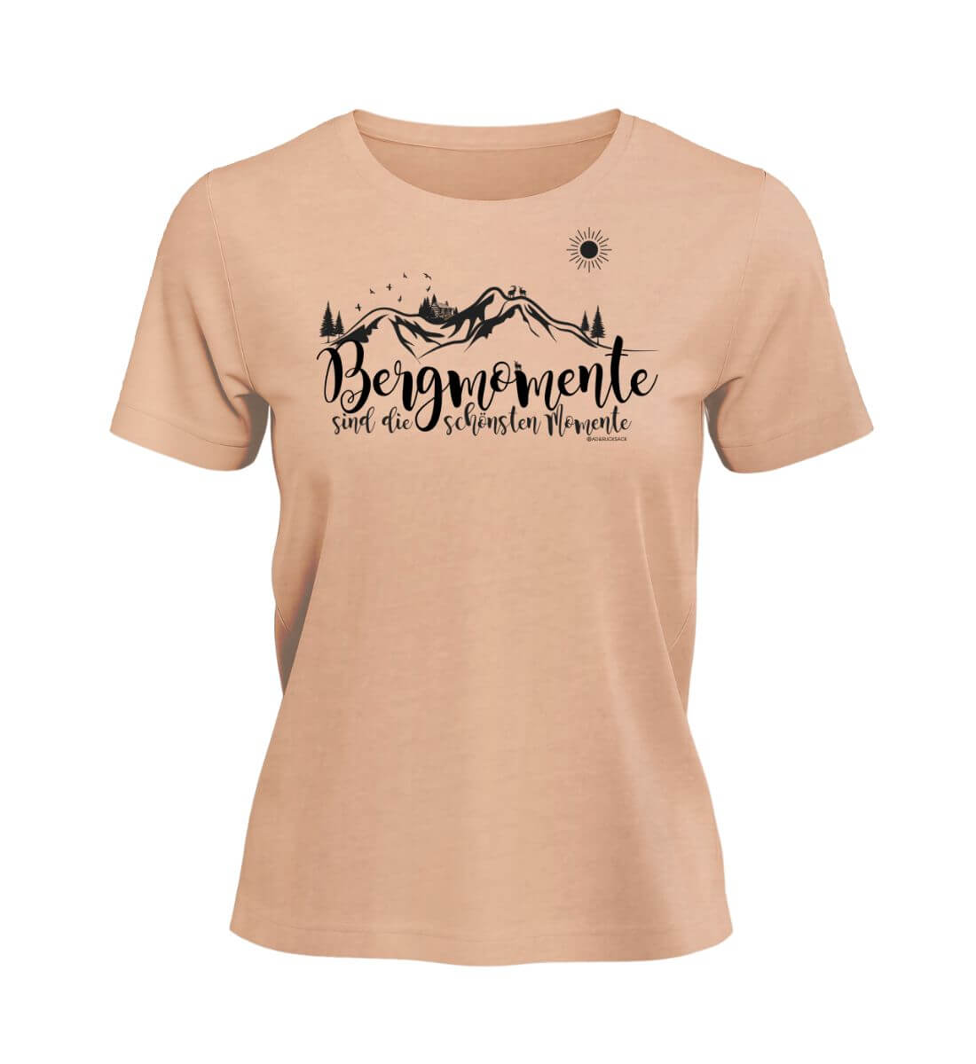 Bergmomente | Damen Premium Organic T-Shirt in Fraiche Peche von Rad&Rucksack