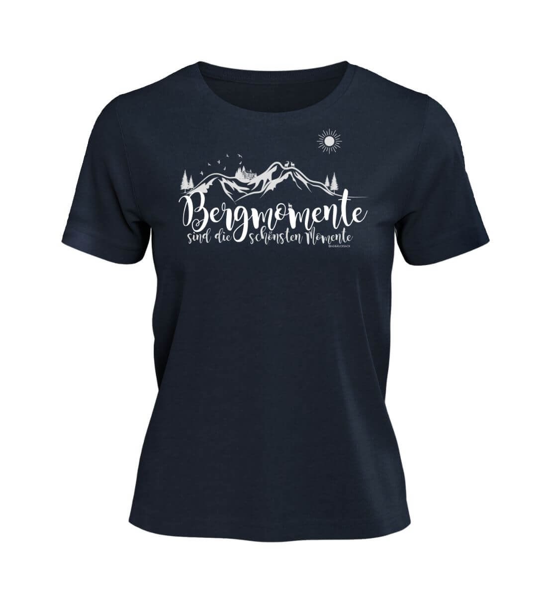 Bergmomente | Damen Premium Organic T-Shirt in French Navy von Rad&Rucksack