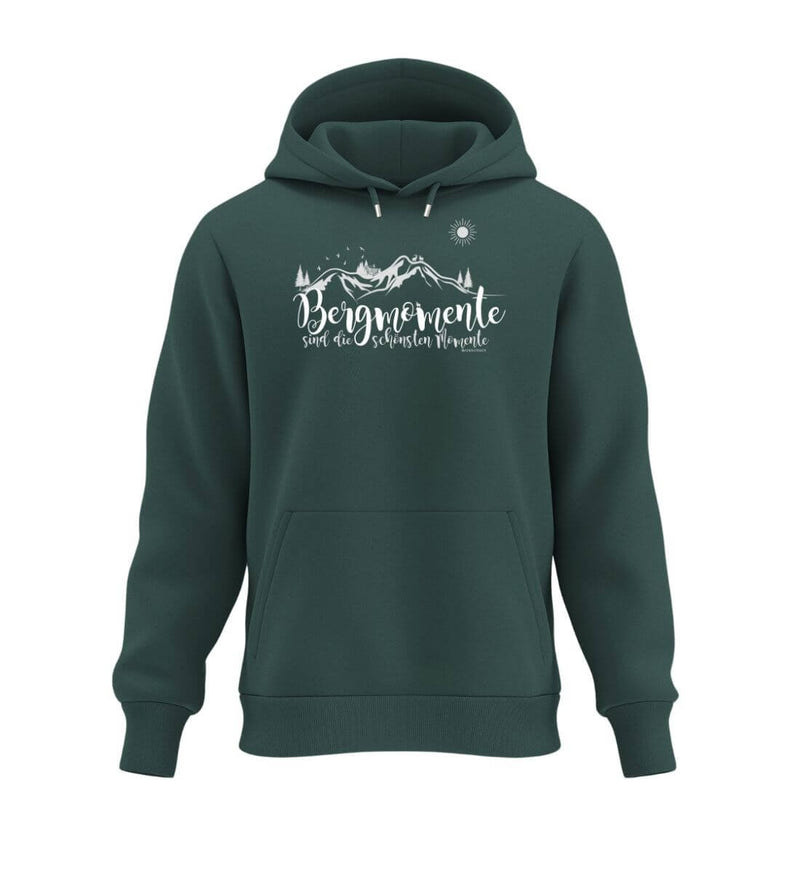 Bergmomente Hoodie in Tannengrün (Glazed Green) – Produktbild (350 g/m² Bio-Baumwolle) von Rad&Rucksack