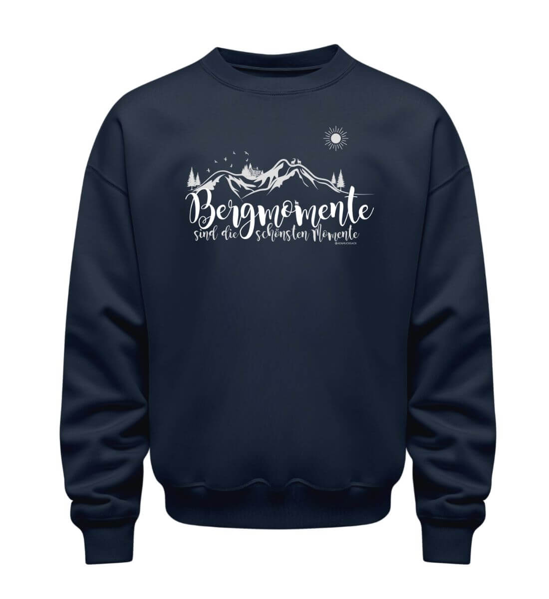 Bergmomente | Unisex Organic Pullover in French Navy von Rad&Rucksack