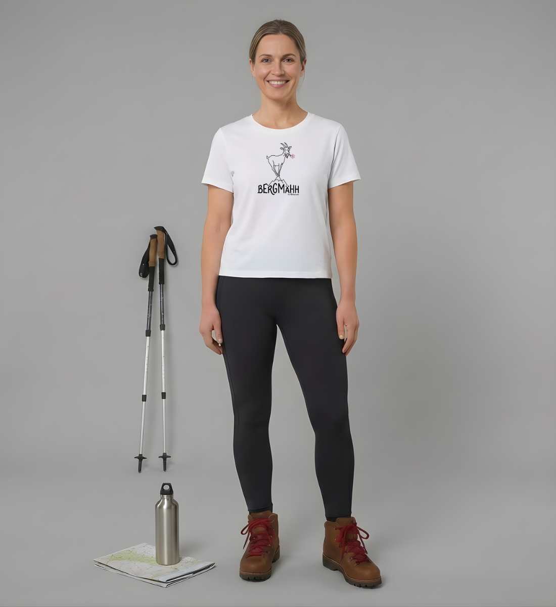 Bergziege | Damen Premium Organic T-Shirt (Muser) in White von Rad&Rucksack Model
