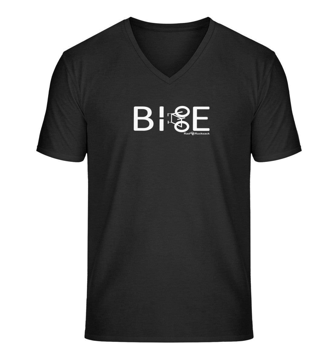 Bike Fahrrad | Herren V-Neck Premium Organic T-Shirt in Black von Rad&Rucksack
