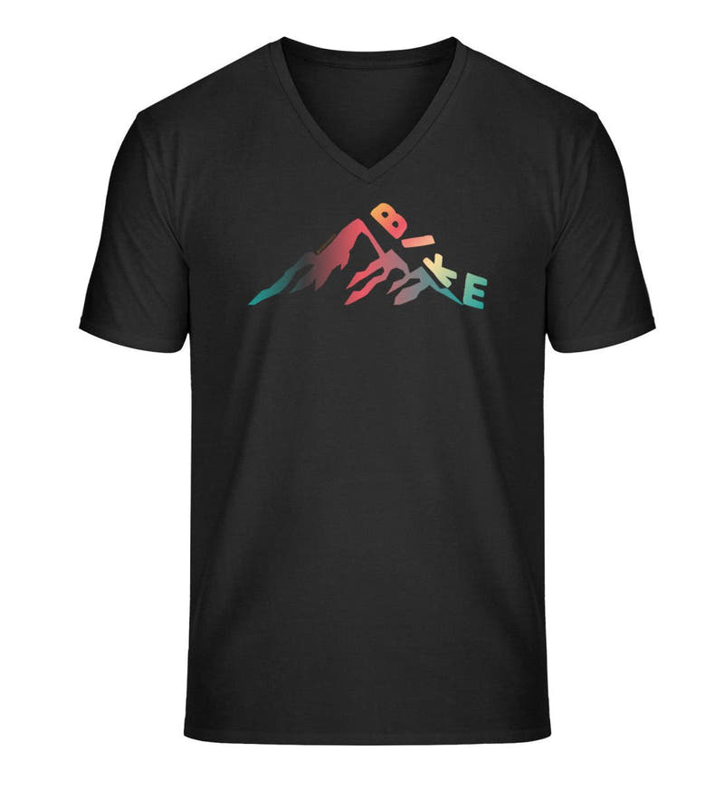 Bike | Herren V-Neck Premium Organic T-Shirt in Schwarz von Rad&Rucksack