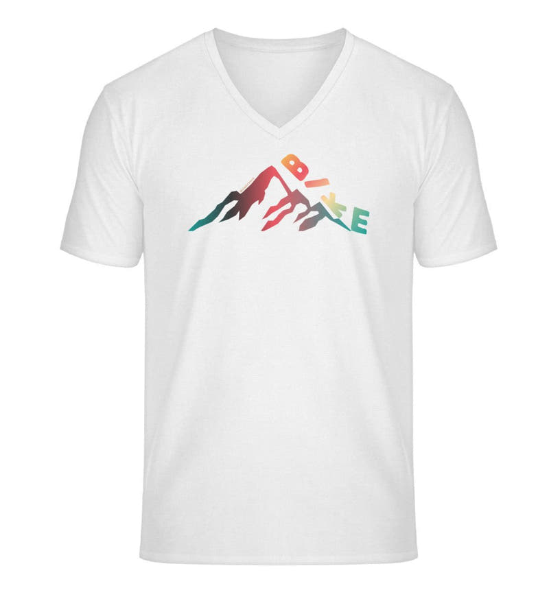 Bike | Herren V-Neck Premium Organic T-Shirt in White von Rad&Rucksack