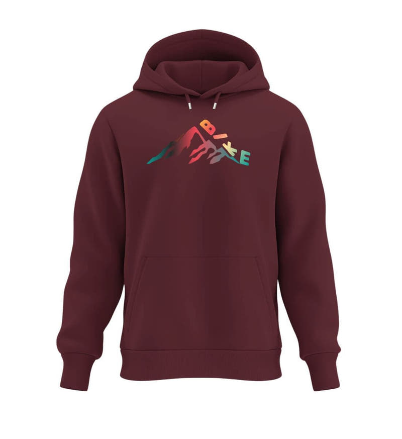 Bike | Unisex Organic Hoodie in Burgundy von Rad&Rucksack