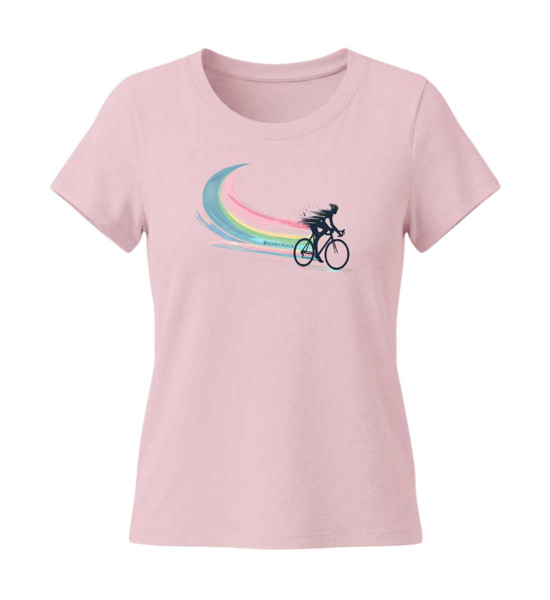Bikes | Damen Premium Organic T-Shirt (Fitted) in Cotton Pink von Rad&Rucksack