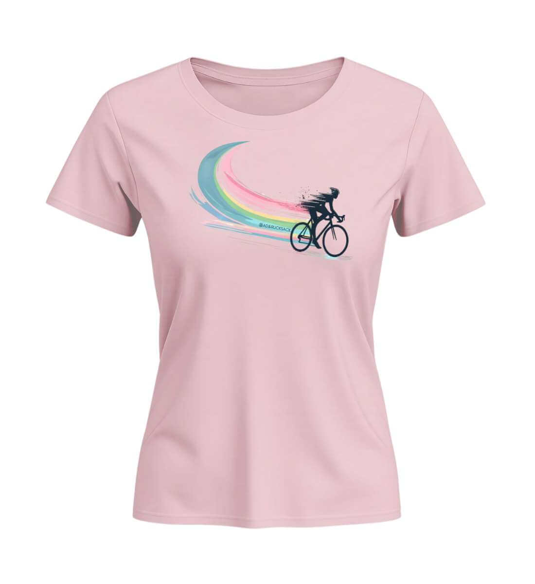 Bikes | Damen Premium Organic T-Shirt (Fitted) in Cotton Pink von Rad&Rucksack