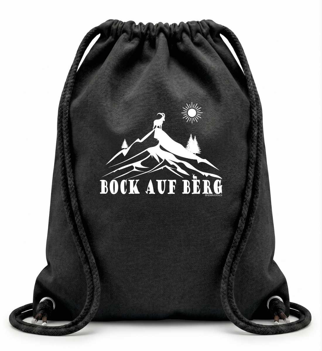 Bock auf Berg | Baumwoll Gymsac in Black von Rad&Rucksack