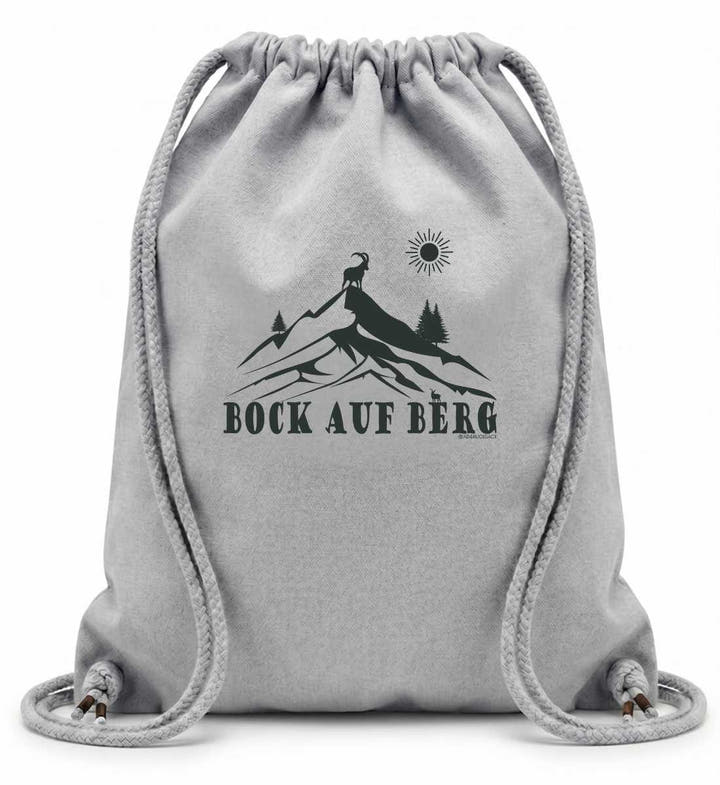 Baumwollrucksack Bock auf Berg in Grau-Melange (Heather Grey) – Produktbild (100% Baumwolle, 12 L) von Rad&Rucksack