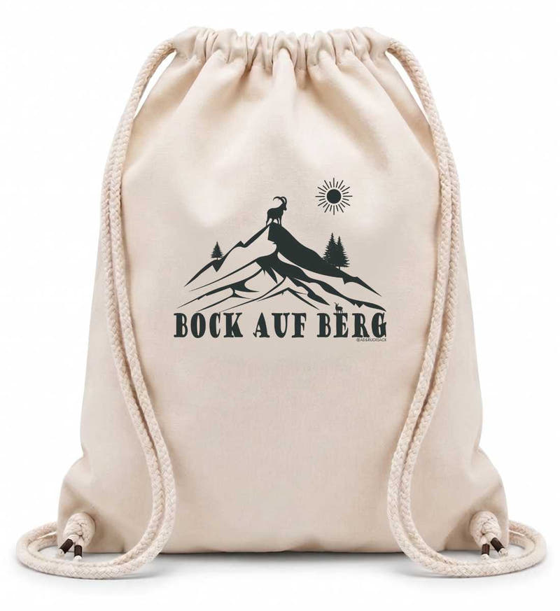 Bock auf Berg | Baumwoll Gymsac in Natural von Rad&Rucksack