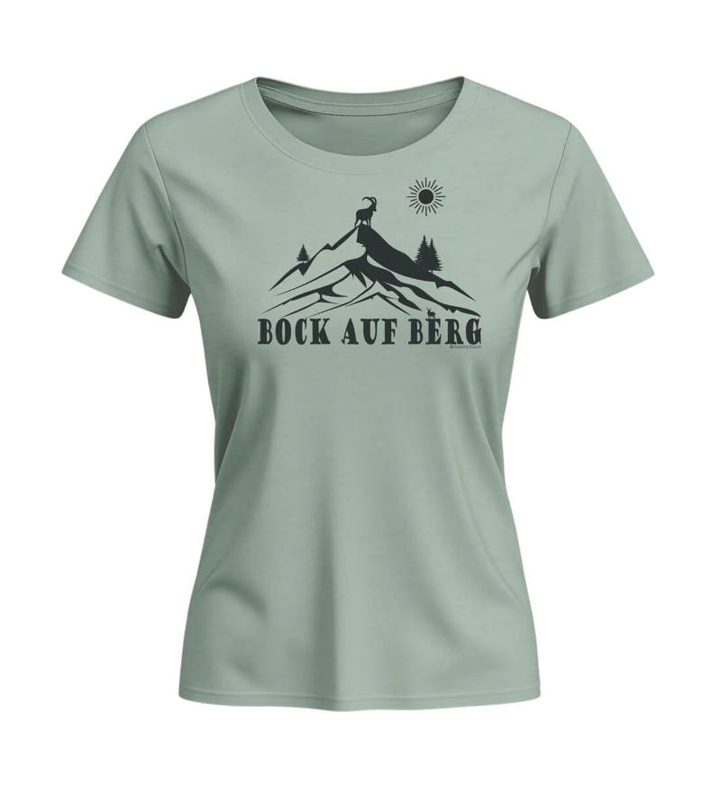 Bock auf Berg | Damen Premium Organic T-Shirt (Fitted) in Aloe von Rad&Rucksack